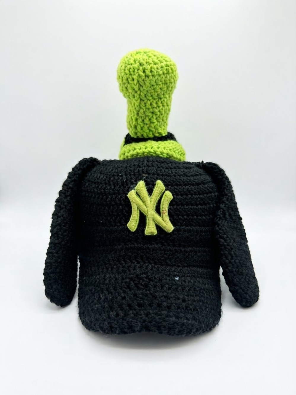 Handmade Crotchet Goody Hat in Neon Green and Black